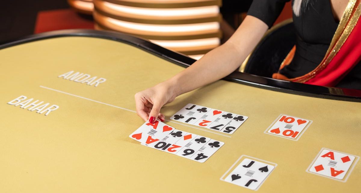 Andar-Bahar table with live dealer and cards
