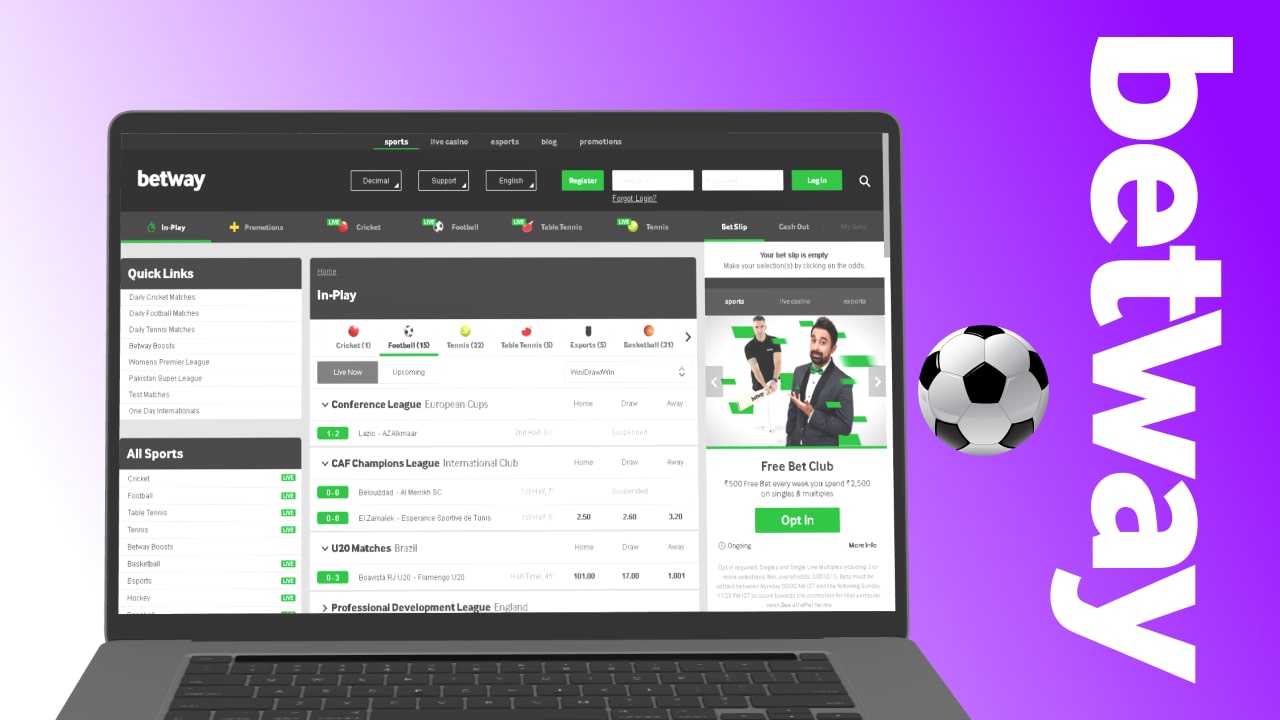 live online betting on sports at Betway
