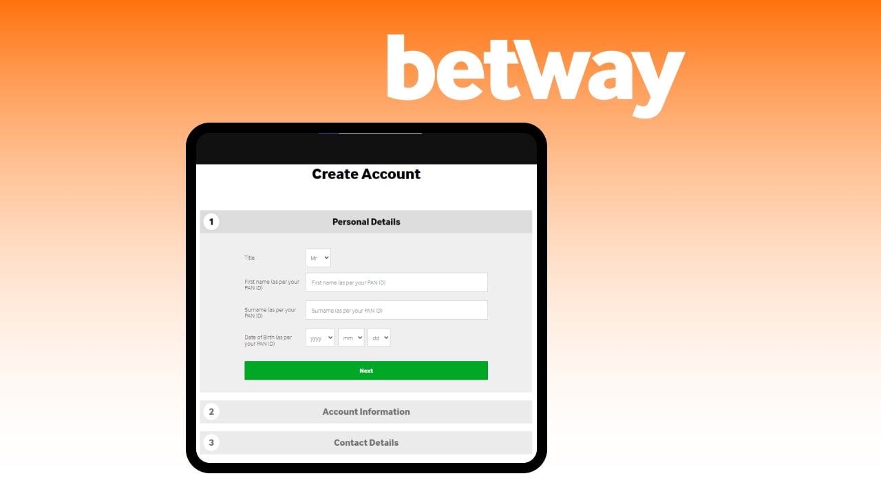 Betway account registration