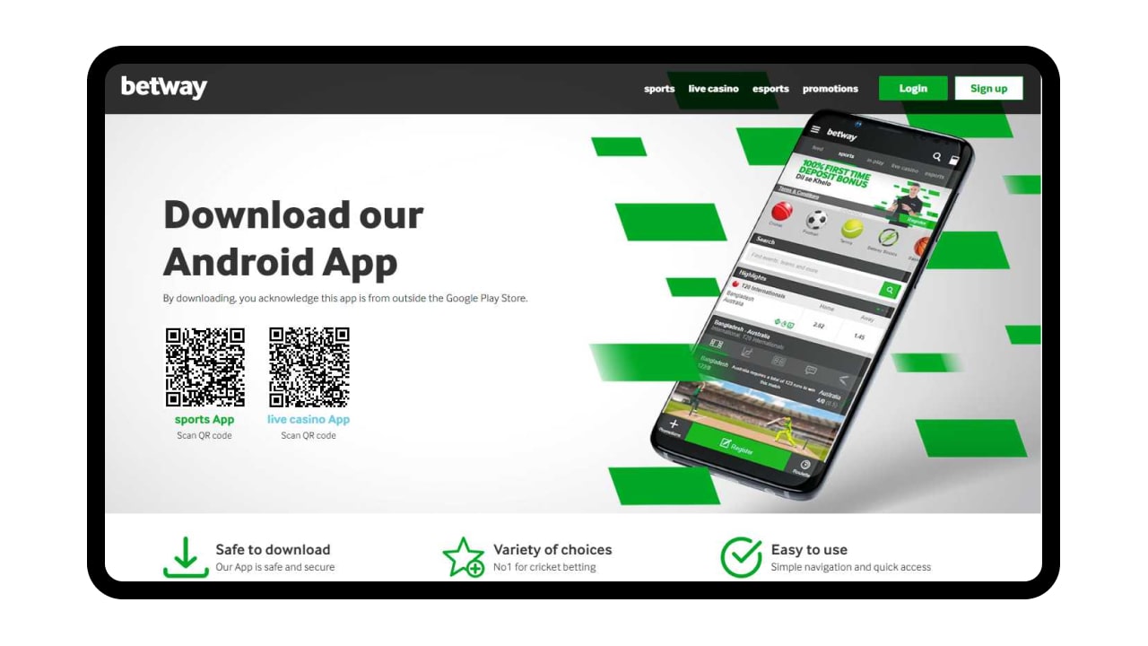 Betway Android app download