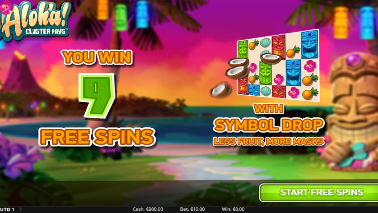 Aloha Cluster Pays slot game features