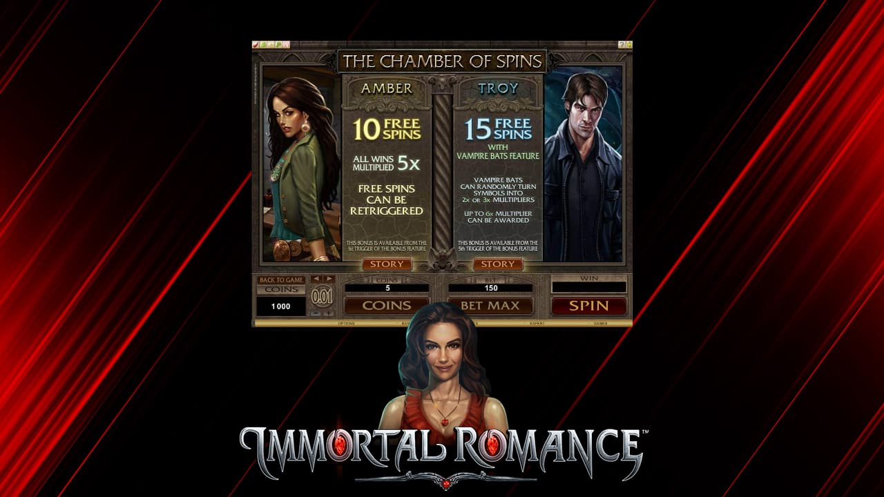Immortal Romance slot free spins
