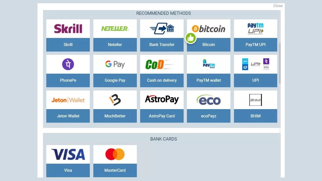 betting sites payment methods
