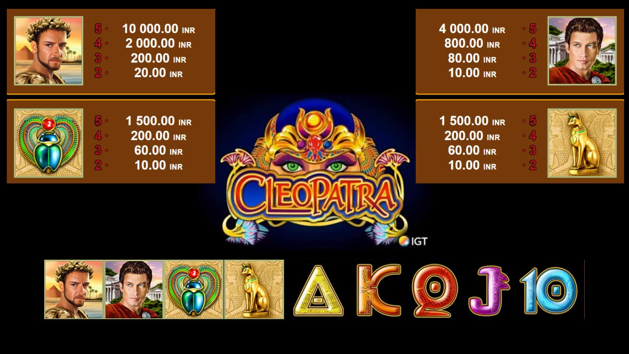 Cleopatra slot game symbols and payouts