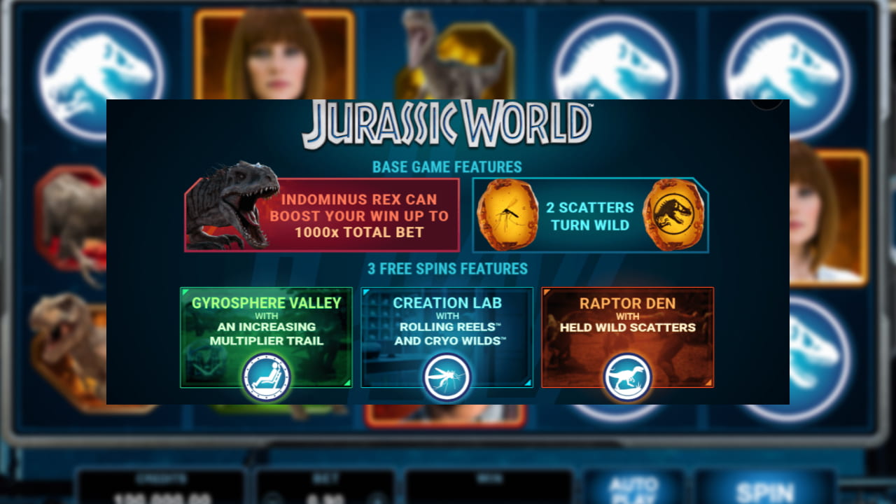 Jurassic World online slot features