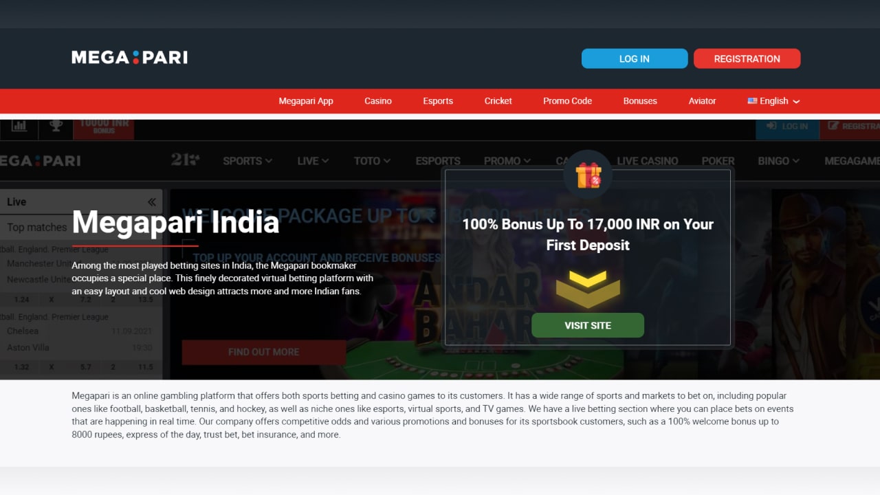 Megapari India betting site